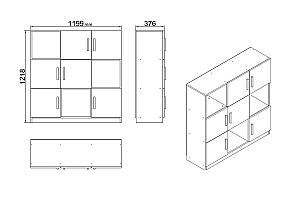 Comoda Trendy VO7-BA Nuc (Maro)/Antracit (Gri)
