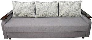 Canapea Viitorul Odihna D (cotiere lemn) Stejar Deschis / Sac Gri