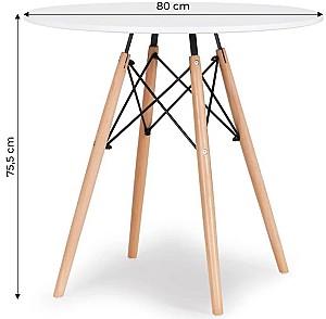 Masa Modern Home KJZB200-80 Alb/Lemn ( Bej)