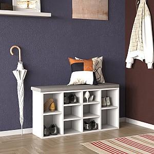 Raft pentru incaltaminte Mobildor Lux Aspect (105x30x48H cm) Alb