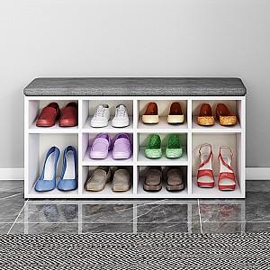 Raft pentru incaltaminte Mobildor Lux Aspect (105x30x48H cm) Alb