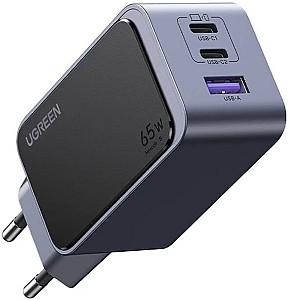 Incarcator telefon Ugreen Nexode GaN Air Mini Charger 2*Type-C+USB-A 65W X553 Black