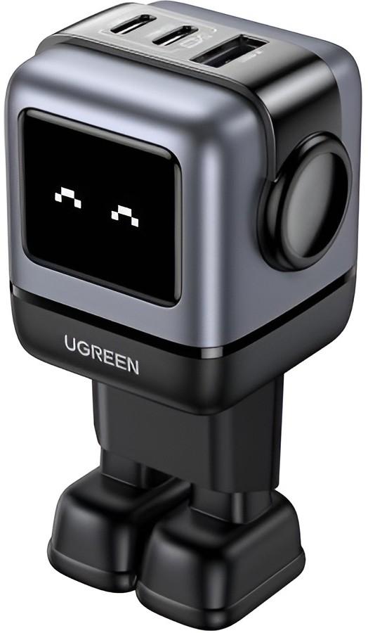 Incarcator telefon Ugreen Nexode Robot GaN Charger USB-A+2*USB-C 65W Black