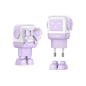 Incarcator telefon Ugreen Nexode Robot GaN Charger USB-A+2*USB-C 65W Pink