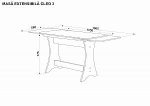 Masa Ambianta Cleo 3 extensibila sonoma închis
