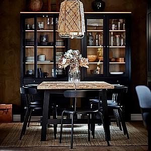 Masa IKEA Skogsta 235x100 Acacia Bej/Negru
