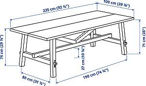Masa IKEA Skogsta 235x100 Acacia Bej/Negru