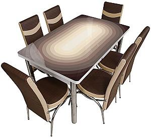 Set de masa si scaune Kelebek (0621) + 6 scaune Merchan Maro / Bej