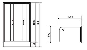 Cabina de dus VLM BS1046 Mosaic 120x80 H195