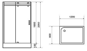 Cabina de dus VLM BS3062 120x80 H205