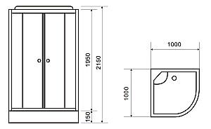 Cabina de dus VLM BS6023 100x100 H215