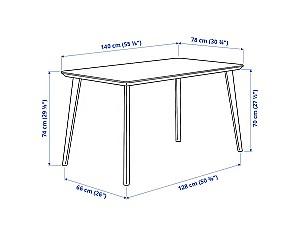 Masa IKEA Lisabo black 140x78 cm