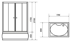 Cabina de dus VLM BS6040 170x85 H215