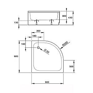 Cadita de dus VLM Deep Sector shower 90x90