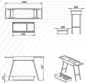 Gratar pentru frigarui AibGrill GoTur 1.5mm Inox