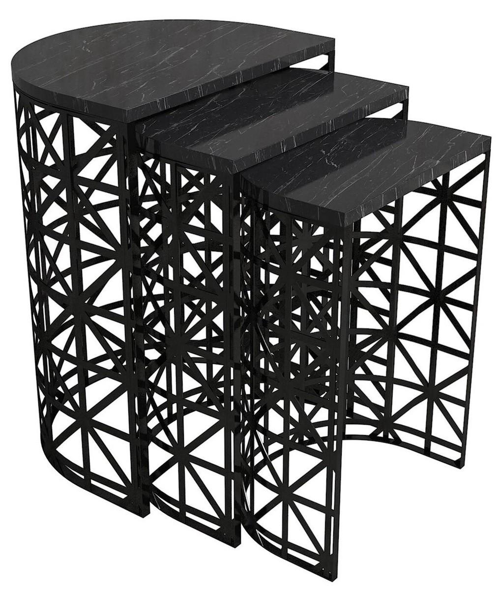 Masuta de cafea, reviste Trendy Stil Marmura neagra (3)