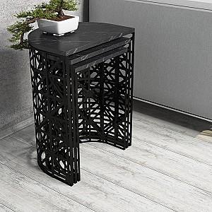 Masuta de cafea, reviste Trendy Stil Marmura neagra (3)