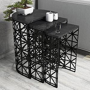 Masuta de cafea, reviste Trendy Stil Marmura neagra (3)