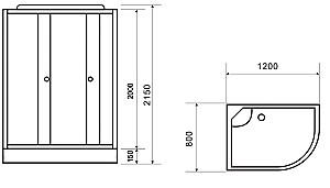 Cabina de dus VLM BS6025/12080L 120x80x215