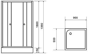 Cabina de dus VLM BS1023/90C Matt 90x90x195
