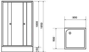 Cabina de dus VLM BS1023/90C Clear 90x90x195