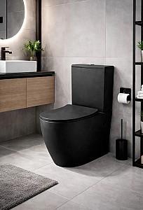 Vas WC South Villa SH-5101MB Rimless 82 Matt Black P-trap 3/6 no-rim BTW Slim UF Duroplast