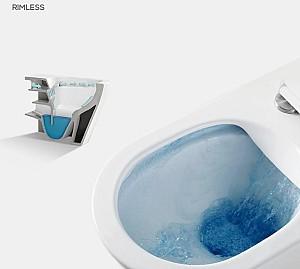 Vas WC South Villa SH-5101MB Rimless 82 Matt Black P-trap 3/6 no-rim BTW Slim UF Duroplast