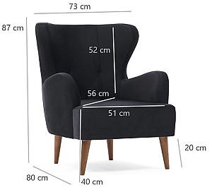 Fotoliu Trendy Karina Antracit (Gri)