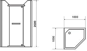 Cabina de dus VLM BS1063/90B Black 90x90x200