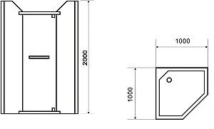 Cabina de dus VLM BS1063/100C Clear 100x100x205