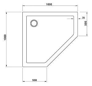 Cadita de dus VLM Pentagonala 100x100cm H15