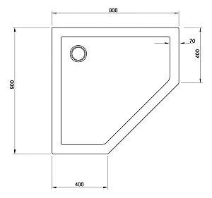Cadita de dus VLM Pentagonala 90x90cm H15