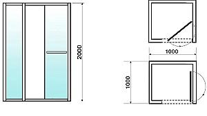 Cabina de dus VLM BCS3408/100L Chrom 100x100x200