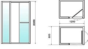 Cabina de dus VLM BCS3408/120x80BL
