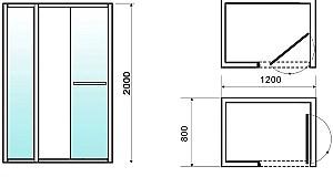 Cabina de dus VLM BCS3408/120x80L Chrom
