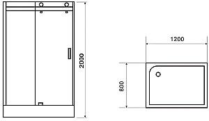 Cabina de dus VLM BS3026/12080B Black