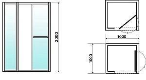 Cabina de dus VLM BCS3408/100BL 100x100x200
