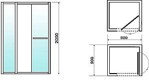 Cabina de dus VLM BCS3408/90BL 90x90x200