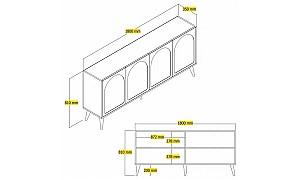 Comoda Trendy Lyon 80 Alb/Auriu