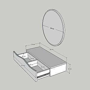 Masa de machiaj Trendy Princesse Stejar (Bej)