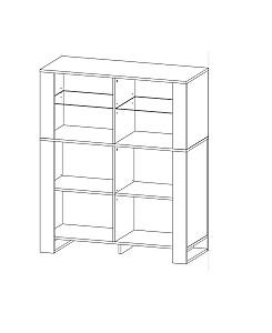 Dulap cu vitrina Sokme Old Vud 2D