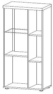 Dulap cu vitrina Sokme Modena 1D H121 Chinchilla Gri/Stejar Flagstone(Maro)