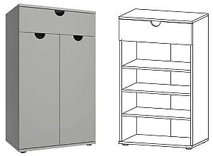 Dulap pentru incaltaminte Sokme Eliba 2D1S Chinchilla Gri