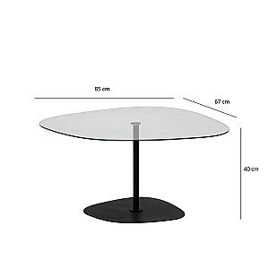 Masuta de cafea, reviste Trendy Soho Transparent/Negru