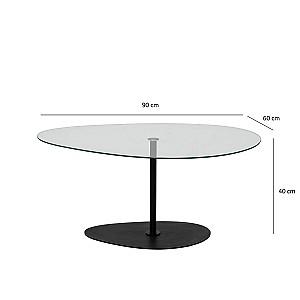 Masuta de cafea, reviste Trendy Porto Transparent/Negru