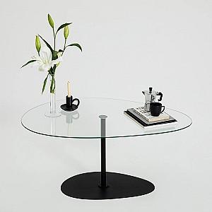 Masuta de cafea, reviste Trendy Porto Transparent/Negru