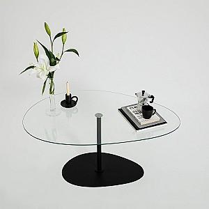 Masuta de cafea, reviste Trendy Porto Transparent/Negru