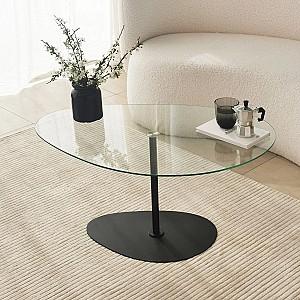 Masuta de cafea, reviste Trendy Porto Transparent/Negru