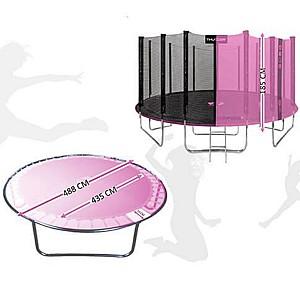 Trambulina Thunder Pro 488cm Roz plasă externa