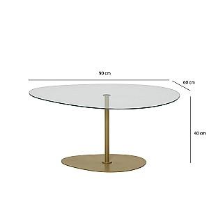 Masuta de cafea, reviste Trendy Porto Transparent/Auriu